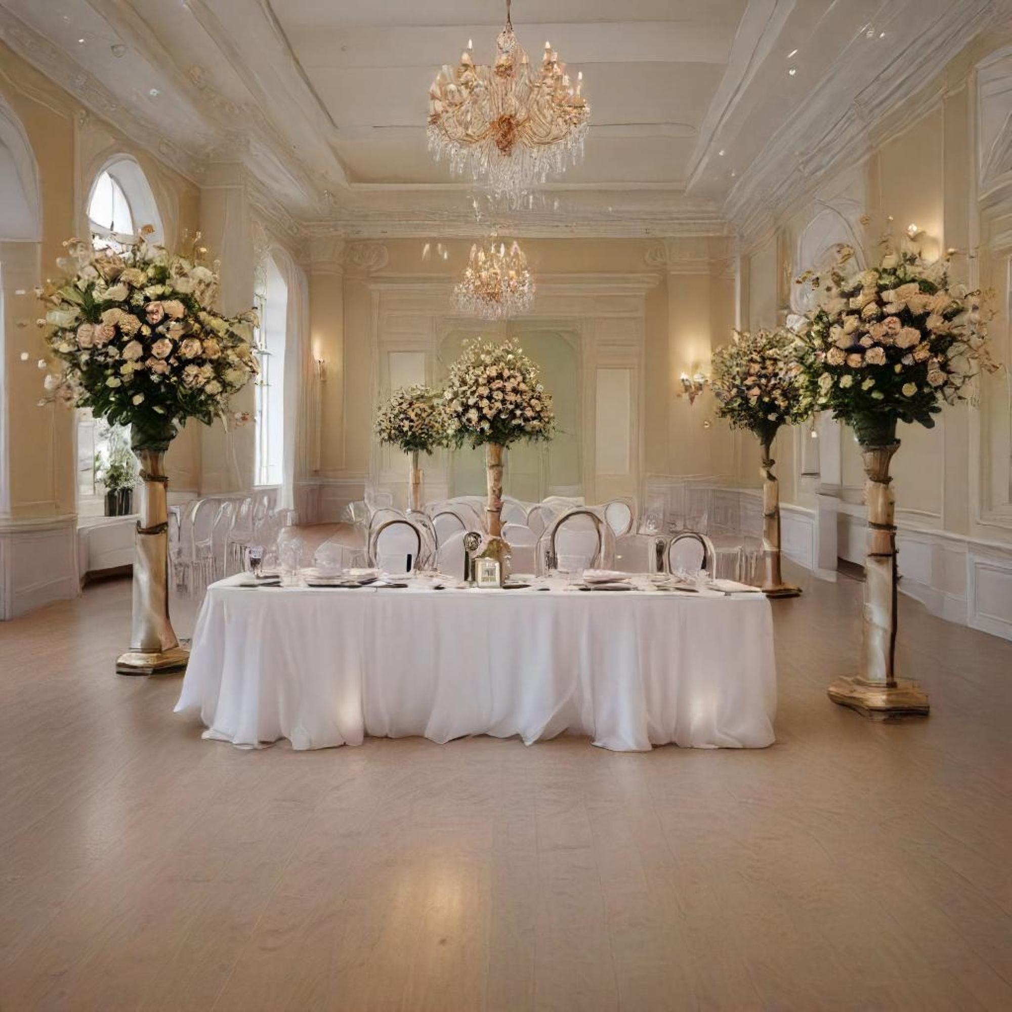 Decoración de boda en salón de eventos