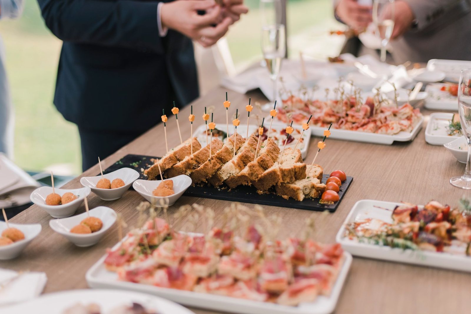 Presentación de un menú de boda gourmet